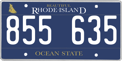 RI license plate 855635