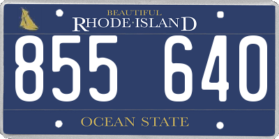 RI license plate 855640