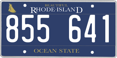 RI license plate 855641