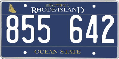 RI license plate 855642
