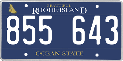RI license plate 855643