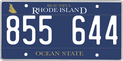 RI license plate 855644
