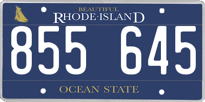 RI license plate 855645