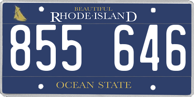 RI license plate 855646