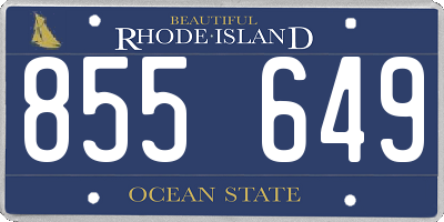 RI license plate 855649