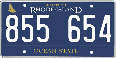 RI license plate 855654