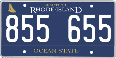 RI license plate 855655