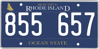 RI license plate 855657