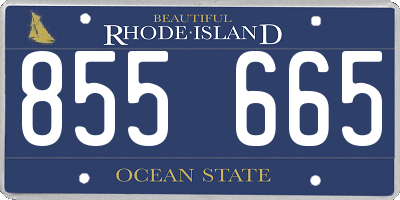 RI license plate 855665