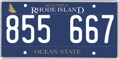 RI license plate 855667