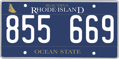 RI license plate 855669
