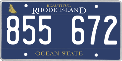RI license plate 855672