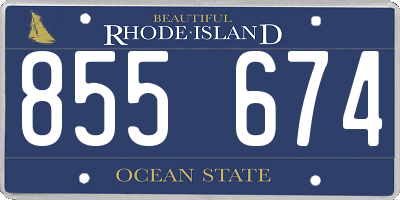 RI license plate 855674