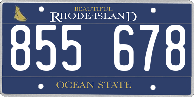 RI license plate 855678