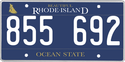 RI license plate 855692