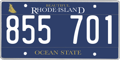 RI license plate 855701