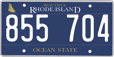 RI license plate 855704