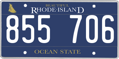 RI license plate 855706
