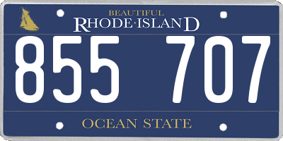 RI license plate 855707