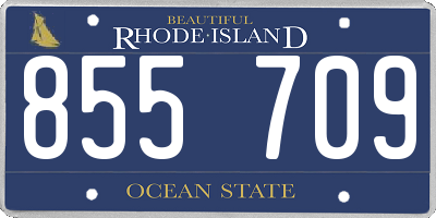 RI license plate 855709