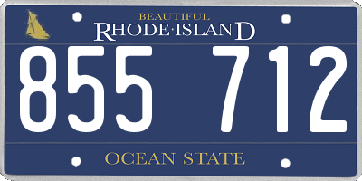 RI license plate 855712