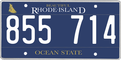RI license plate 855714