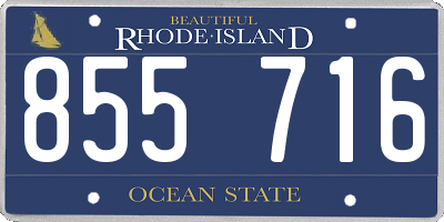 RI license plate 855716