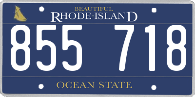 RI license plate 855718