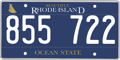RI license plate 855722