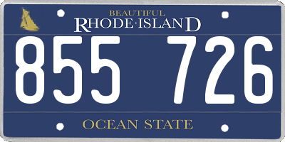 RI license plate 855726