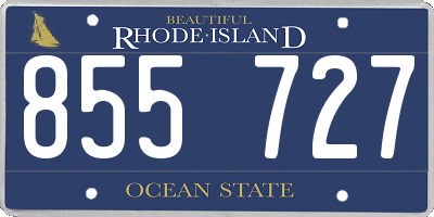RI license plate 855727