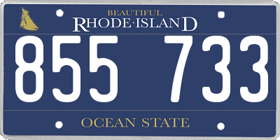 RI license plate 855733