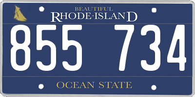 RI license plate 855734