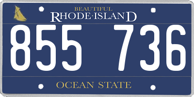 RI license plate 855736