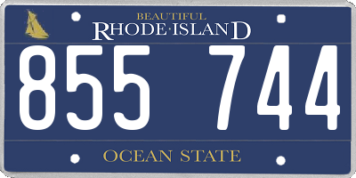 RI license plate 855744