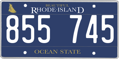 RI license plate 855745