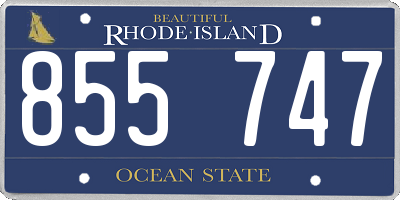 RI license plate 855747
