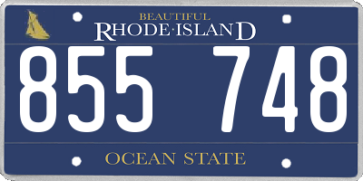 RI license plate 855748