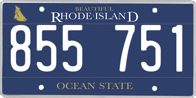 RI license plate 855751