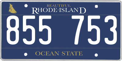 RI license plate 855753