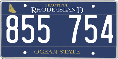 RI license plate 855754