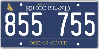 RI license plate 855755