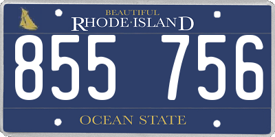 RI license plate 855756