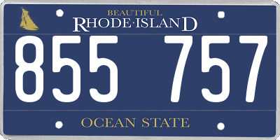 RI license plate 855757
