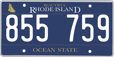 RI license plate 855759