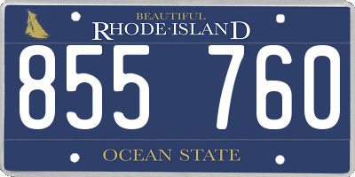 RI license plate 855760
