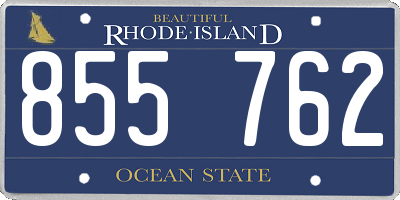 RI license plate 855762