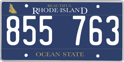 RI license plate 855763