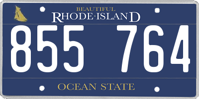RI license plate 855764