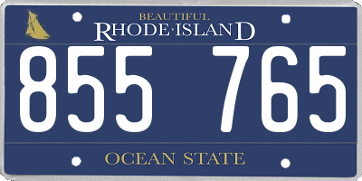 RI license plate 855765